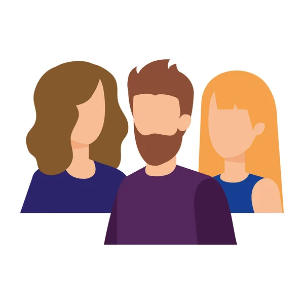 Groep Van Personen Personages Vector Illustratie Ontwerp — Stockvector