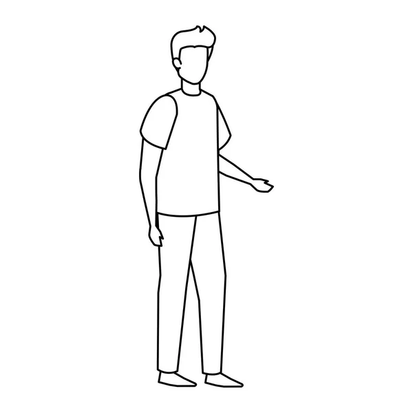 Junger Und Lässiger Mann Charakter Vektor Illustration Design — Stockvektor