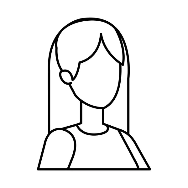 Bella Giovane Donna Personaggio Vettore Illustrazione Design — Vettoriale Stock