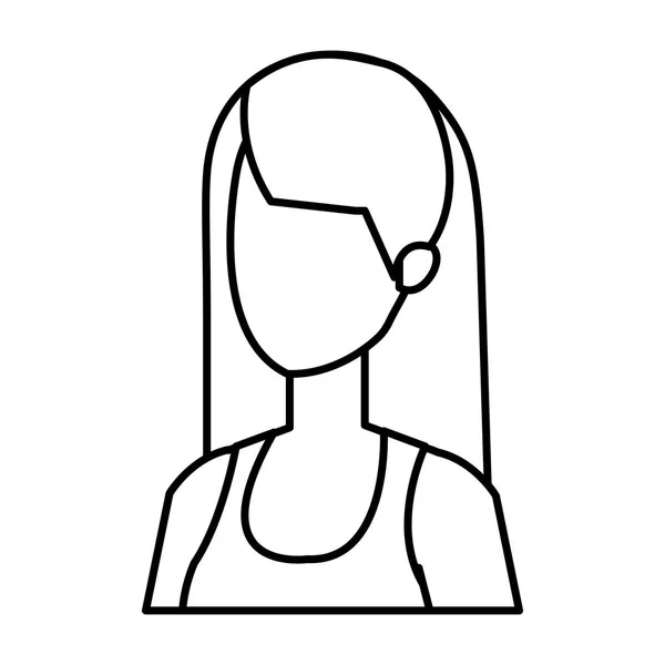 Schöne Und Junge Frau Charakter Vektor Illustration Design — Stockvektor