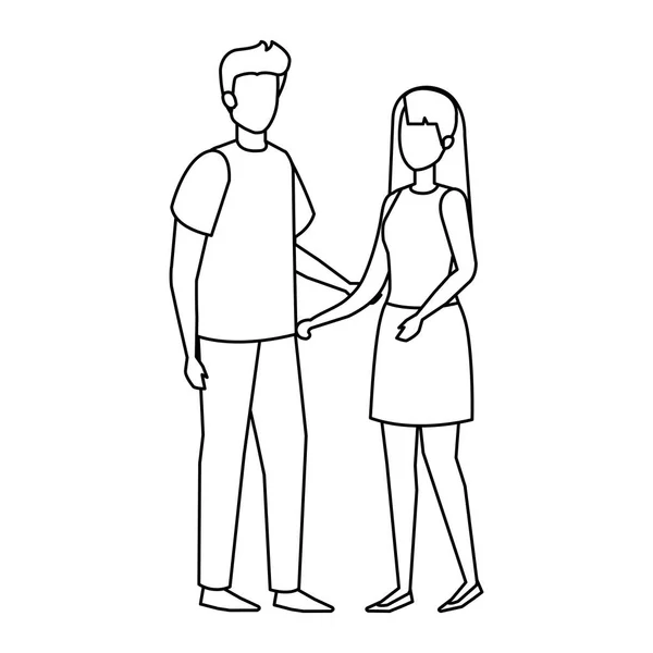 情侣头像字符图标矢量插画设计 — 图库矢量图片