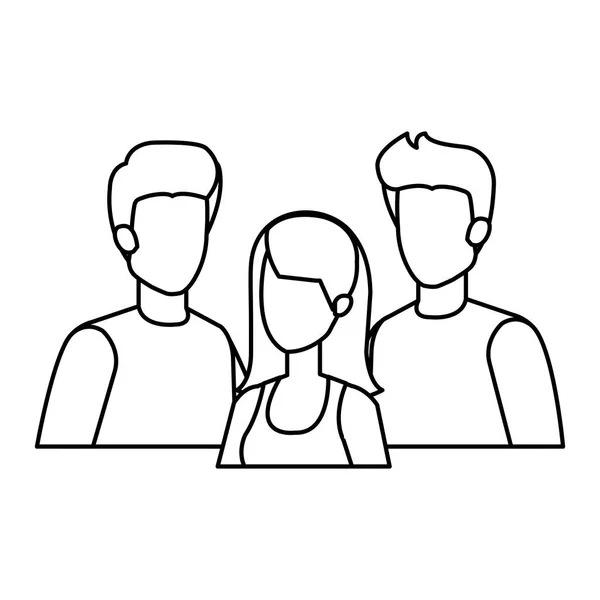 Groep Van Personen Personages Vector Illustratie Ontwerp — Stockvector