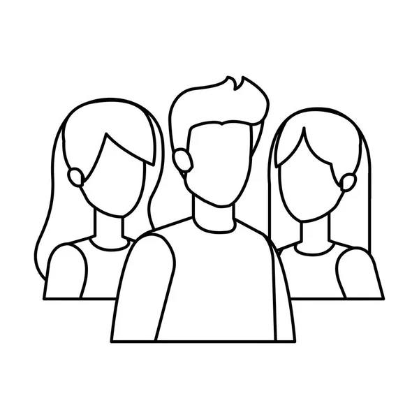Grupo Pessoas Personagens Design Ilustração Vetorial —  Vetores de Stock