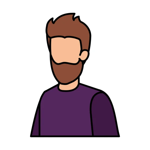 Young Man Beard Avatar Character Vector Illustration Design — Stock Vector
