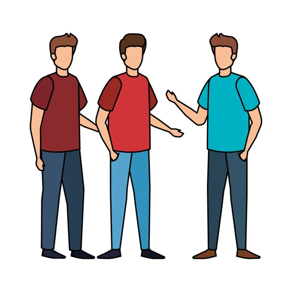 Groupe Hommes Personnages Vectoriel Illustration Design — Image vectorielle