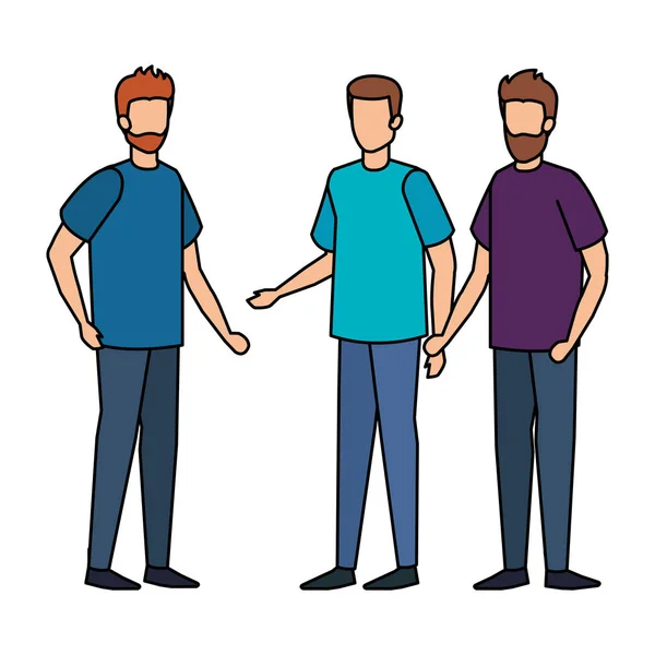 Groupe Hommes Personnages Vectoriel Illustration Design — Image vectorielle