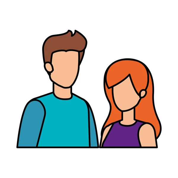 Couple Avatar Characters Icons Vector Illustration Design — Stock Vector
