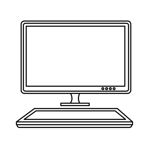 Számítógép Asztal Elszigetelt Ikon Vektoros Illusztráció Design — Stock Vector
