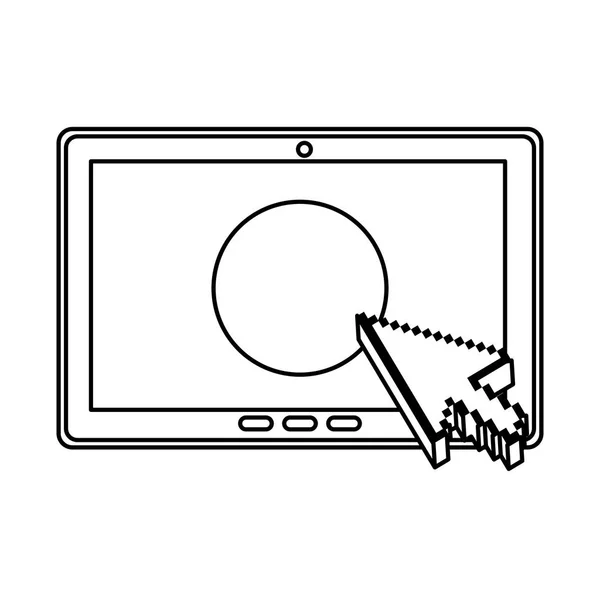 Tableta Con Cursor Puntero Vector Ilustración Diseño — Archivo Imágenes Vectoriales
