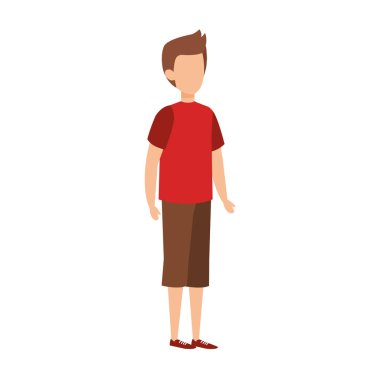 Genç ve rahat bir adam karakter vektör çizim tasarımı