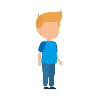 sevimli küçük çocuk karakter vektör çizim tasarımı