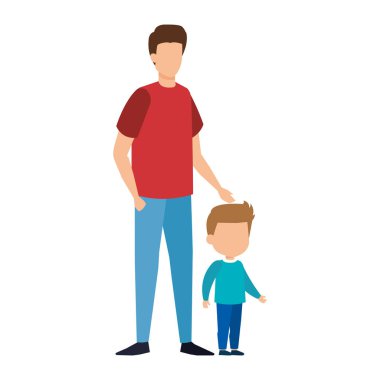 Baba oğul karakterleri vektör çizim tasarım ile