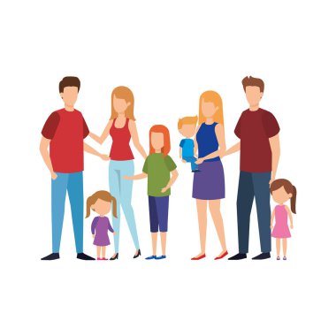 Aile üyeleri vektör çizim tasarım grubu