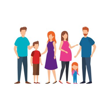 Aile üyeleri vektör çizim tasarım grubu