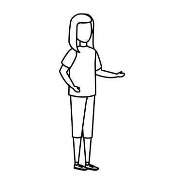 güzel ve genç kadın karakter vektör çizim tasarımı