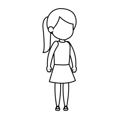 güzel küçük kız karakter vektör çizim tasarım