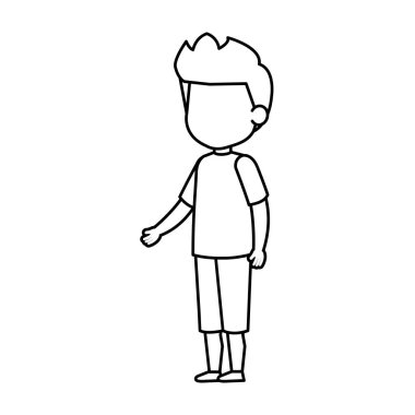 sevimli küçük çocuk karakter vektör çizim tasarımı