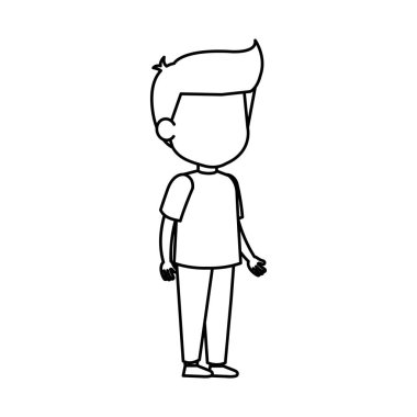 sevimli küçük çocuk karakter vektör çizim tasarımı