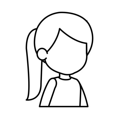 güzel küçük kız karakter vektör çizim tasarım