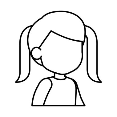 güzel küçük kız karakter vektör çizim tasarım