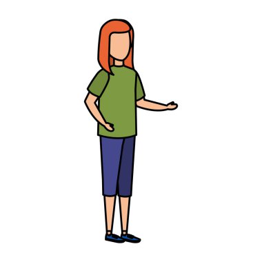 güzel ve genç kadın karakter vektör çizim tasarımı