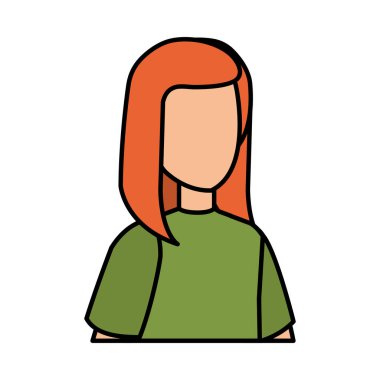 güzel ve genç kadın karakter vektör çizim tasarımı