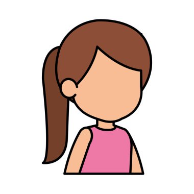 güzel küçük kız karakter vektör çizim tasarım