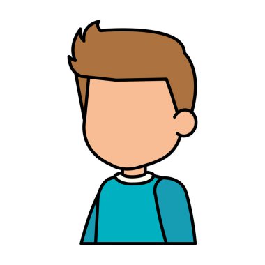 sevimli küçük çocuk karakter vektör çizim tasarımı