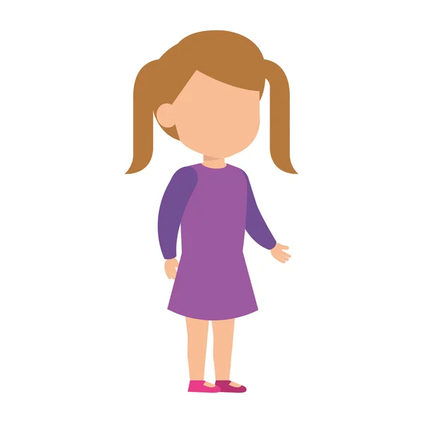 Mooie Kleine Meisje Vector Illustratie Characterdesign — Stockvector