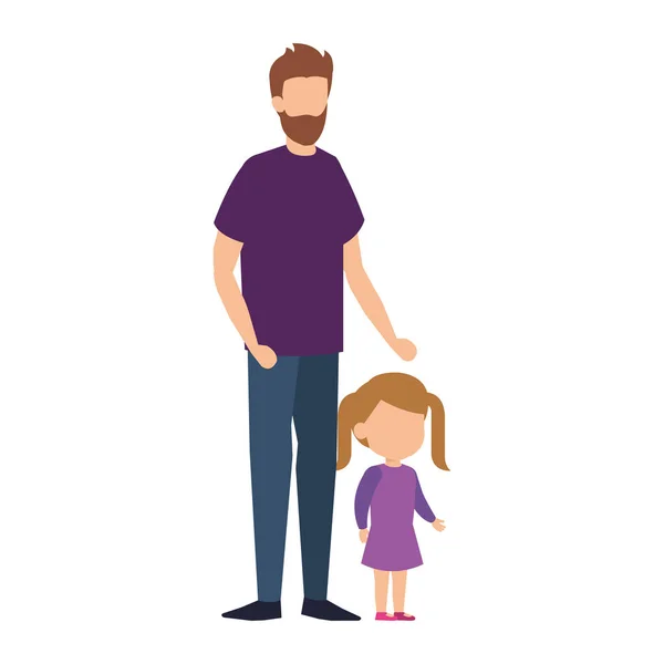 Father Daughter Characters Vector Illustration Design — Stock Vector