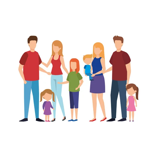 Groep Van Familieleden Vector Illustratie Ontwerp — Stockvector