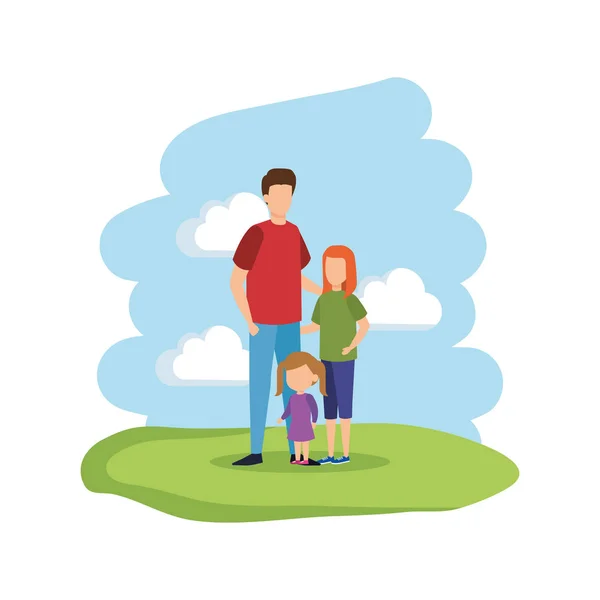 Father Daughters Characters Vector Illustration Design — Stock Vector