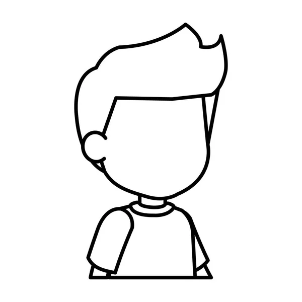 Schattige Kleine Jongen Vector Illustratie Characterdesign — Stockvector