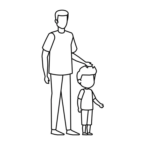 Vater Mit Sohn Zeichen Vektor Illustration Design — Stockvektor