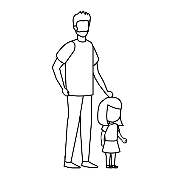父亲与女儿字符向量例证设计 — 图库矢量图片
