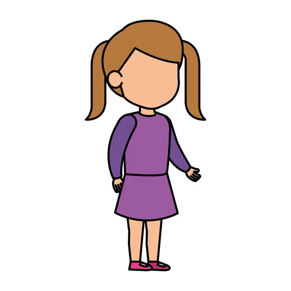 Schöne Kleine Mädchen Charakter Vektor Illustration Design — Stockvektor