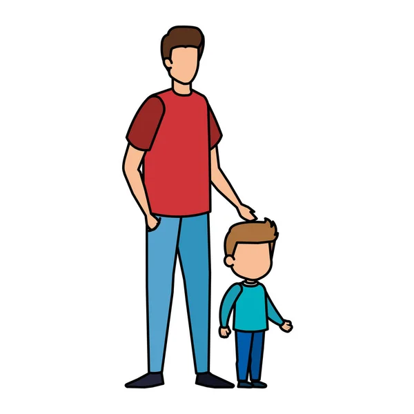 Vater Mit Sohn Zeichen Vektor Illustration Design — Stockvektor