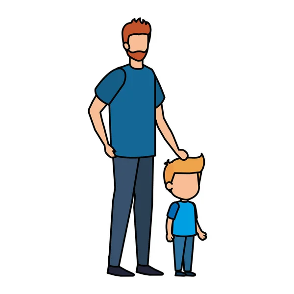 Père Avec Fils Personnages Vectoriel Illustration Design — Image vectorielle