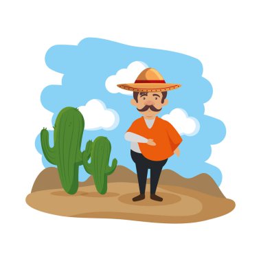 Geleneksel Meksika adam şapka ile