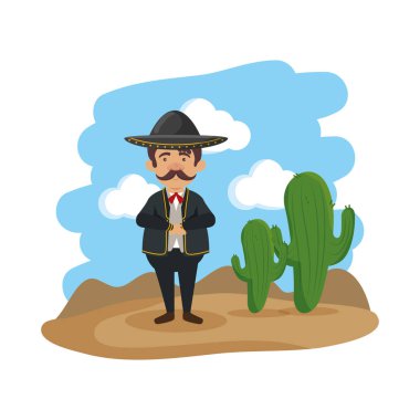 geleneksel Meksikalı mariachi karakter
