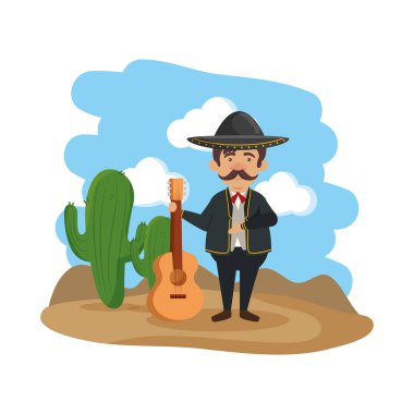 gitar ile geleneksel Meksikalı mariachi