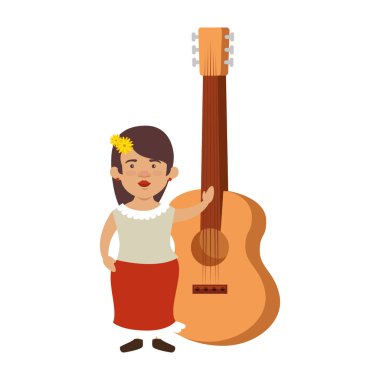 gitar ile geleneksel Meksika kadın