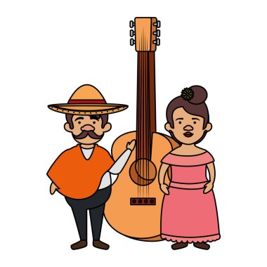 Geleneksel Meksika çift gitar ile