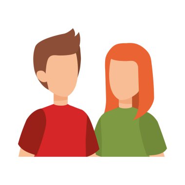 Çift avatar karakter simgeler