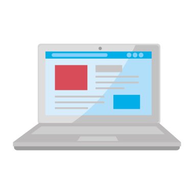 Web sayfası şablonu ile dizüstü bilgisayar