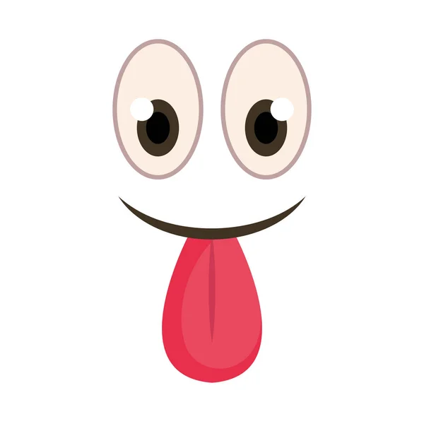 Glückliches Narrengesicht Emoticon mit herausgestreckter Zunge — Stockvektor