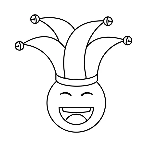 Boldog arc joker kalap érzelem — Stock Vector