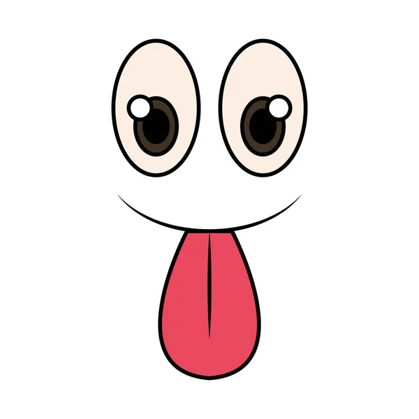 Feliz cara tonta emoticono con la lengua fuera — Archivo Imágenes Vectoriales