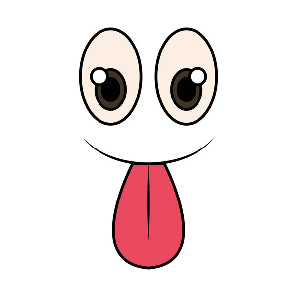 Feliz cara tonta emoticono con la lengua fuera — Vector de stock