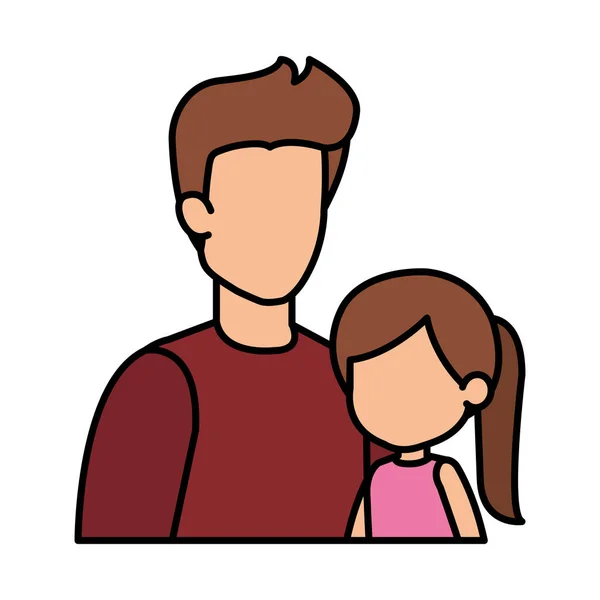 Otec s dcerou znaky — Stockový vektor